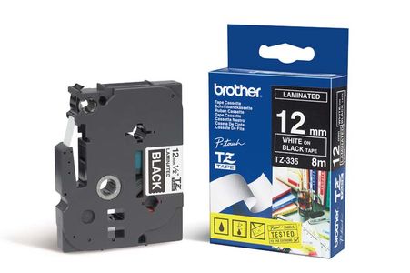 BROTHER Tape/12mm white on black f P-Touch (TX335)