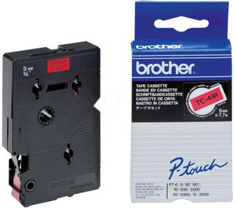 BROTHER Tape/9mm black on red (TC491)