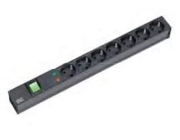BACHMANN 19" 1U 7xCEE7/3 bk 1xswitch  (333.535)