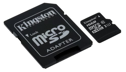 KINGSTON Flash-muistikortti 16 GtEOL 146429 sis. sovitin microSDHC-SD (SDC10G2/16GB)