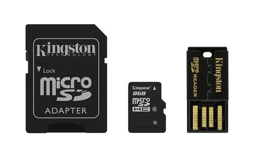KINGSTON 8GB microSDHC Mobility Kit incl USB + SD Adapter (MBLY4G2/8GB)