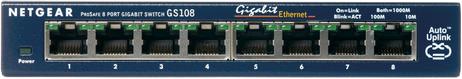 Netgear GS108 - Switch - 8 x 10/ 100/ 1000 - stasjonær (GS108GE)