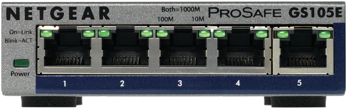 NETGEAR Prosafe Gigabit Plus Switch GS105E 5Port (GS105E-200PES)
