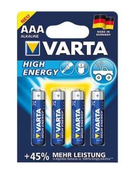 VARTA Batterie High Energy DE   AAA  LR03               4St. (04903110414)