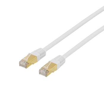 DELTACO S / FTP Cat7 patch cable with RJ45, 0.5m, 600MHz, LSZH, white (STP-70V)
