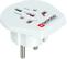 SKROSS reseadapter EMEA/ US/ UK till EU, ojordad, 220-250V max 16A, vit