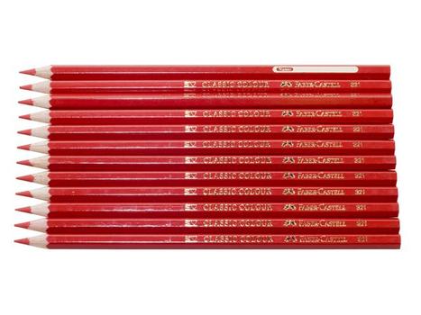 FABER-CASTELL Fargeblyant FABER-CASTELL std. rød (12) (215822I)