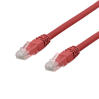 DELTACO U / UTP Cat6a patch cable, LSZH, 0.3m, Red (TP-603RAU)