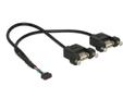 DELOCK 84832 0.25m USB A 2 x USB A Black