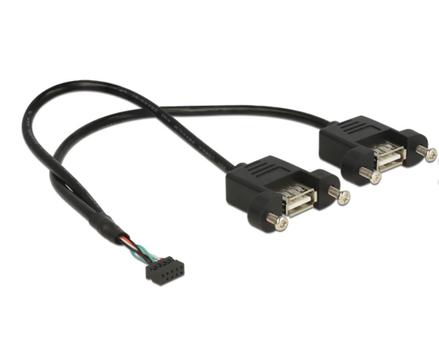 DELOCK 84832 0.25m USB A 2 x USB A Black (84832)