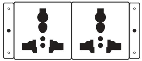 KRAMER TS-2U TBUS UNIVERSAL 2 X Power socket assembly (80-001899)