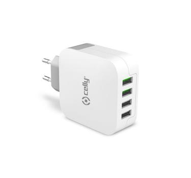 CELLY TRAVEL CHARGER TURBO 4USB 4.8A (TC4USBTURBO)
