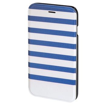 HAMA Lommeboksveske DesignLine iPhone6/ 6S Stripe Blå/Hvit (138289)