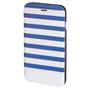 HAMA Mobil Wallet DesignLine iPhone 6/6S Stripe BlÃ¥/Hvid