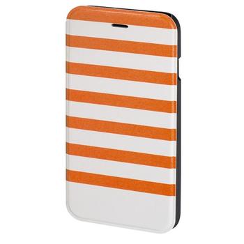 HAMA Plånboksväska DesignLine iPhone6/ 6S Stripe Orange/ Vit (138292)