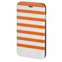 HAMA Lommeboksveske DesignLine iPhone6/ 6S Stripe Oransje/ Hvit (138292)
