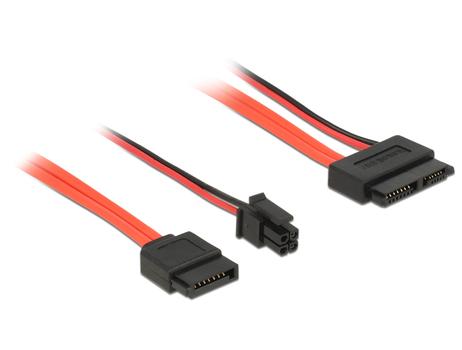 DELOCK Cable SATA 6 Gb/s + Micro Fit 4 pin > Slim SATA 30 cm (84848)