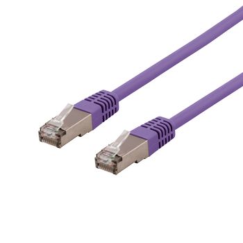 DELTACO U / FTP Cat6a patch cable, delta cert, LSZH, 0.3m, purple (STP-603PAU)