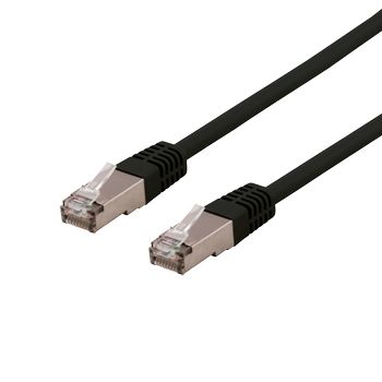 DELTACO U / FTP Cat6a patch cable, delta cert, LSZH, 0.3m, black (STP-603SAU)