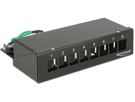 DELOCK Keystone Desktop Patch Panel 8 Port black (43338)