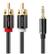 DELEYCON Audio Cable - 3,5mm male to RCA male, 5,0m - Black - Minijack Phono