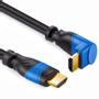 DELEYCON HDMI 90° Cable - HQ Black Polybag 3,0m, HDMI: Han - HDMI: Han, Vinklet