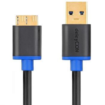 DELEYCON USB 3.0 kabel, 0,5m, USB-A: Han - USB-Micro B: Han, Sort (MK-MK756)