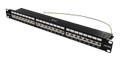 DELTACO STP patch panel, 24xRJ45, Cat6a, 1U, 19", metal, black