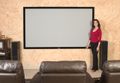 ELITE SCREENS 128inch 16:10 fixed frame screen with black frame white screen material CineWhite view width 276cm (R128WX1)