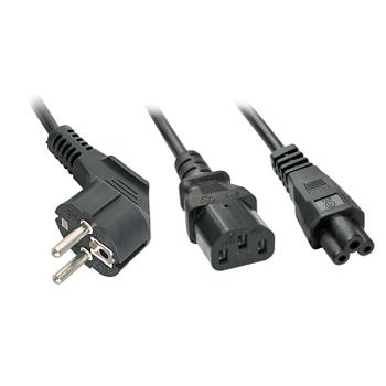 LINDY Schuko Y-Kabel an IEC C13 & C5  Schukostecker/ C13 & C5 (30047)
