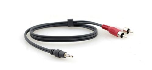 KRAMER C-A35M/ 2RAM | 3,5mm tele - RCA Anslutningskabel | 7,6m | Svart (95-0122025)