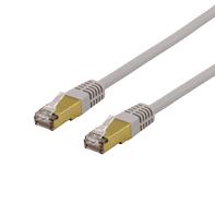Deltaco SFTP-603AH - Koblingskabel - RJ-45 (hann) til RJ-45 (hann) - 30 cm - SFTP - CAT 6a - halogenfri, formstøpt - grå