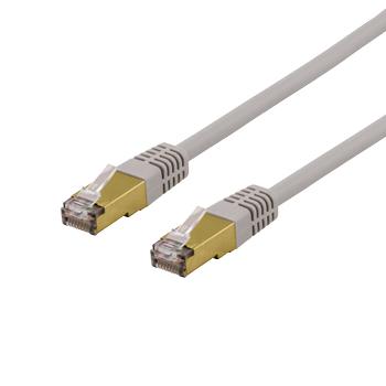 DELTACO S/FTP Cat6a patchkabel,  delta cert, LSZH, 0,5m, grå (SFTP-60AH)