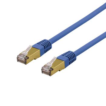 DELTACO S/FTP Cat6a patch cable, delta cert, LSZH, 3m, blue (SFTP-63BAH)