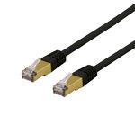 DELTACO S / FTP Cat6a patch cable, delta cert, LSZH, 0.3m, black (SFTP-603SAH)