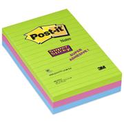 POST-IT Notes, Post-it, Super sticky, assorteret 101x152mm, pakke a 3 stk