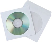 QConnect Q-connect CD-konvolut hvid/klar 50stk