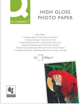 QConnect fotopapir high gloss Pk/25 ark15x10cm 260 gr/m2 (KF01906)