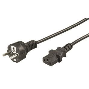 GOOBAY Power Cable Type F (EU) to C13. Black. 3.0m Factory Sealed (96036)