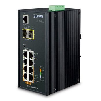 PLANET IND POE SWITCH 8P GB144W 4P POE + 4-PORT RJ45+2 SFP MANG  IN CPNT (IGS-4215-4P4T2S)