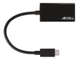 ACCELL USB-C - VGA-sovitin, 2560x1600 60Hz, DP ALT mode, 0,15m, musta