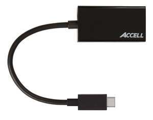 ACCELL USB-C - VGA Adapter, 2560x1600 i 60Hz, DP ALT mode, 0,15m, svar (U187B-004B)