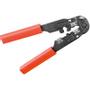 FIXPOINT Crimping tool for modular plugs, black-red - with wire cutter and stripping tool