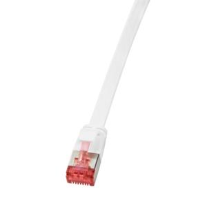 LOGILINK - Patch Cable Flat Cat.6 Shielded (PIMF) SlimLine, white, 2m (CF2051S)