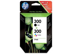 HP 300 svart bläckpatron/trefärgsbläckpatron, original, 2-pack