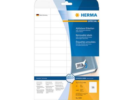 HERMA Etikett HERMA Movable 52, 5x21, 2mm (1400) (5080)