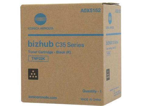 KONICA MINOLTA TNP22K Black Toner Cartridge 6k pages for Bizhub C35/C35P - A0X5152 (A0X5152)