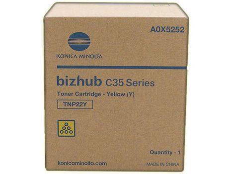 KONICA MINOLTA TNP22Y Yellow Toner Cartridge 6k pages for Bizhub C35/C35P - A0X5252 (A0X5252)