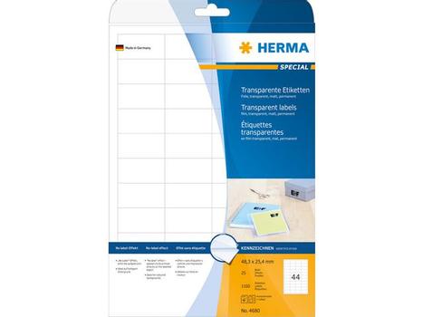 HERMA Transparent Lab. 48,3x25,4 25 Sheets DIN A4 1100 pcs. 4680 (4680)
