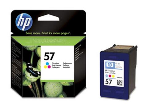 HP 57 - 17 ml - farge (cyan, magenta, gul) - original - blekkpatron - for Officejet 41XX, 42XX, 5605; Photosmart 14X, 71XX, 73XX, 7960; psc 1110, 12XX, 13XX